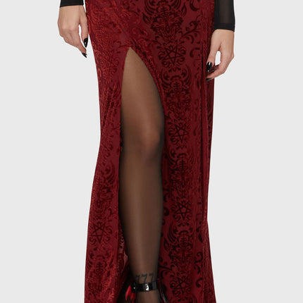 Killstar Crimson Bloodlust Maxi Skirt