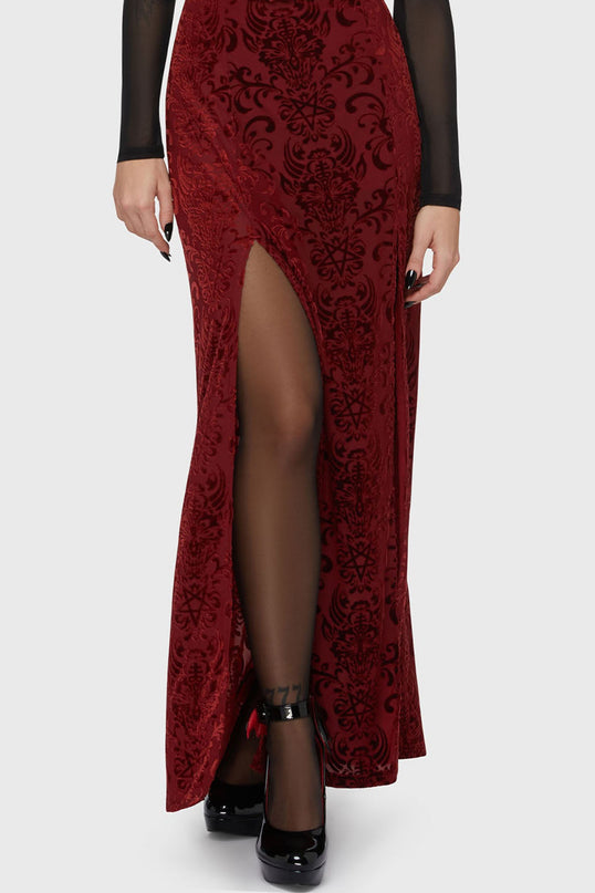 Killstar Crimson Bloodlust Maxi Skirt