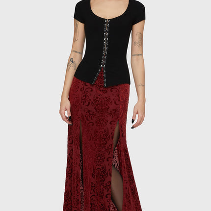 Killstar Crimson Bloodlust Maxi Skirt