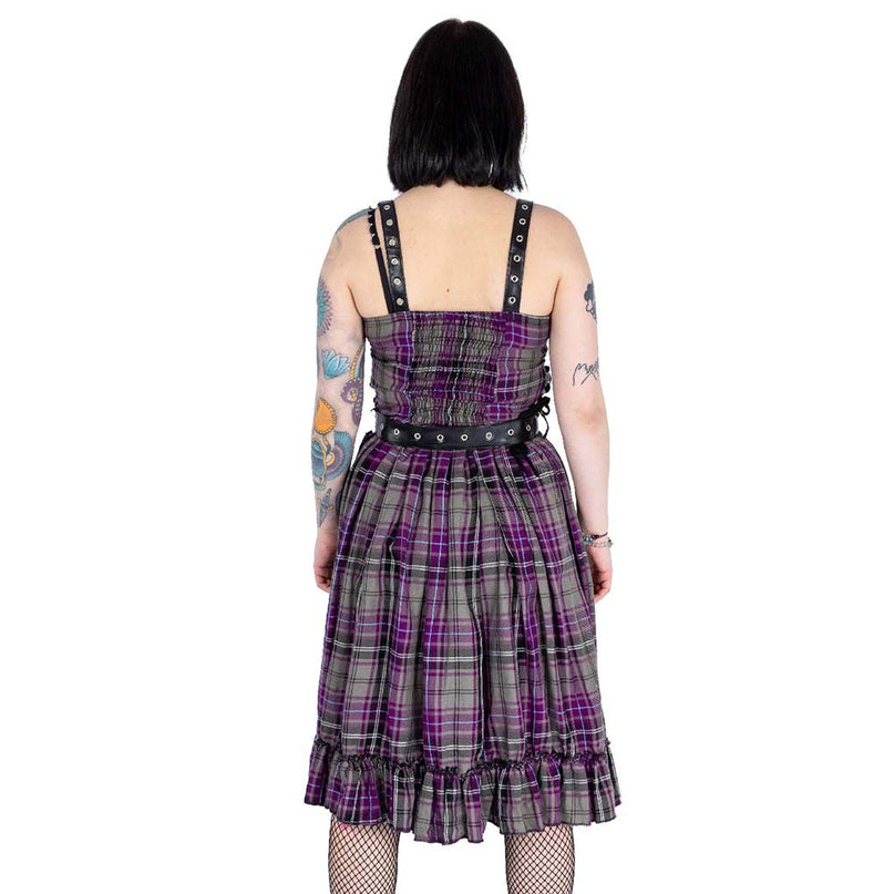 Heartless Bellona Dress | Grey / Purple Check