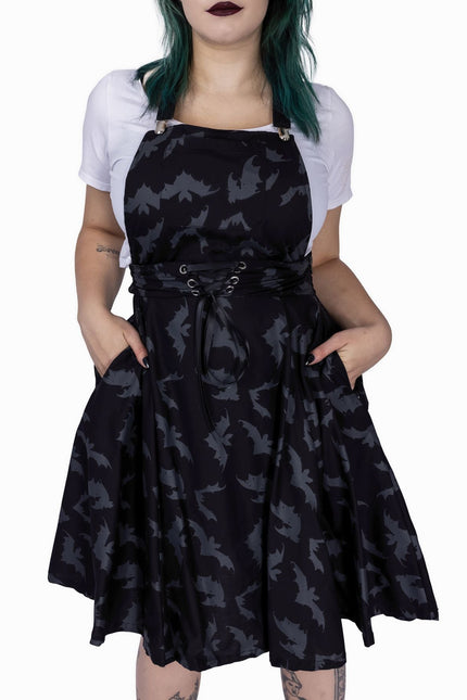 Heartless Odilie Pinafore Dress | Black / Grey