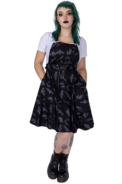 Heartless Odilie Pinafore Dress | Black / Grey