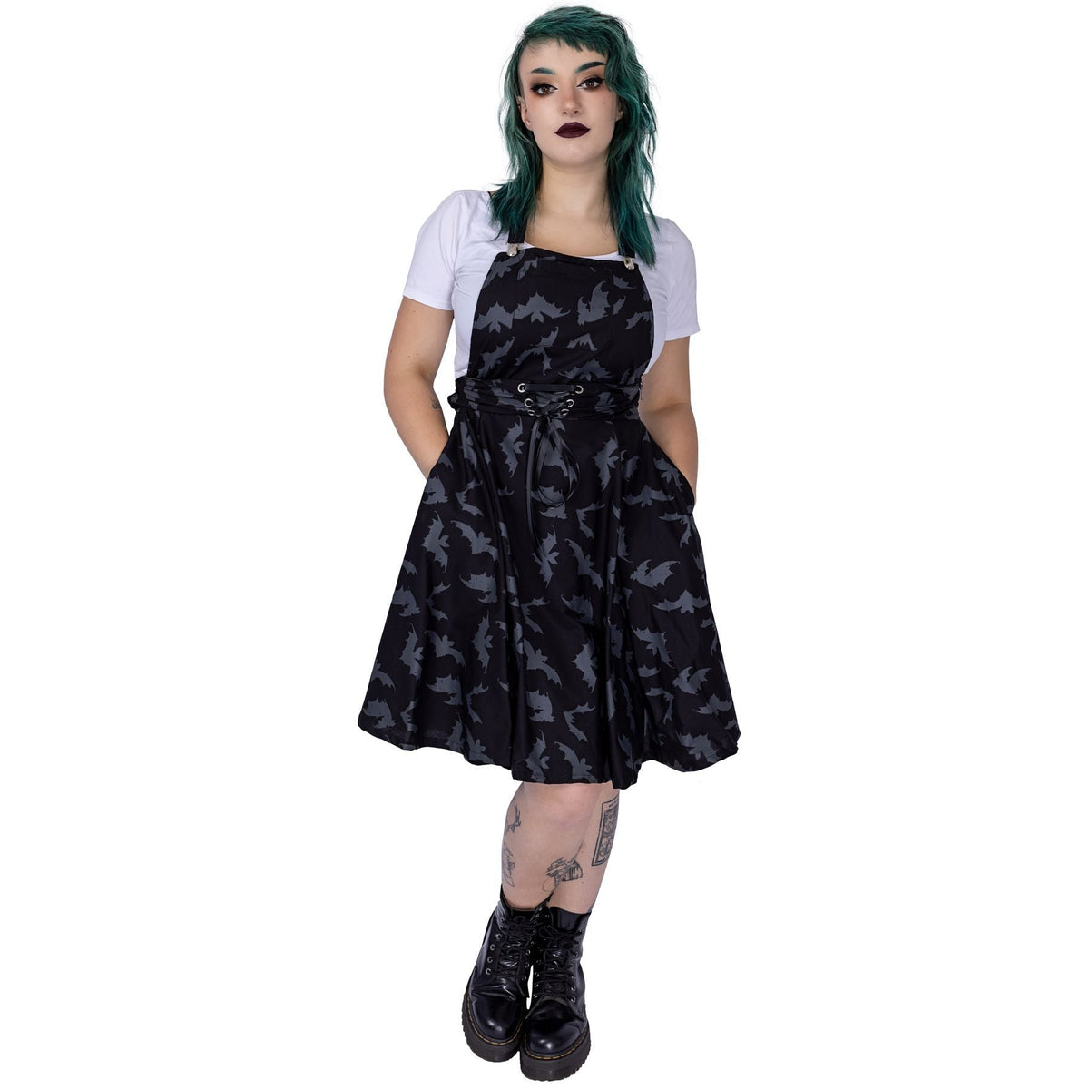 Heartless Odilie Pinafore Dress | Black / Grey