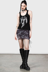 Killstar Dazed Skull Mini Skirt