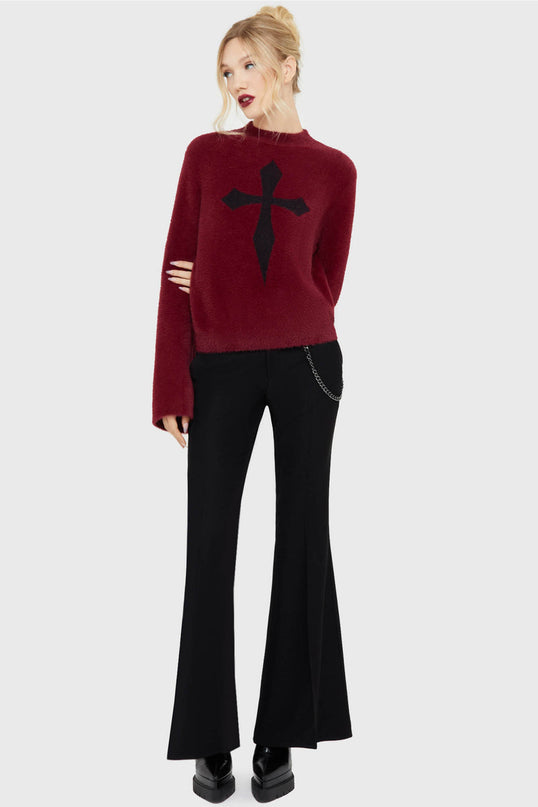 Killstar Dead Romantic sweater | Red / Black