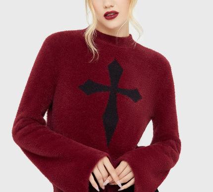 Killstar Dead Romantic sweater | Red / Black