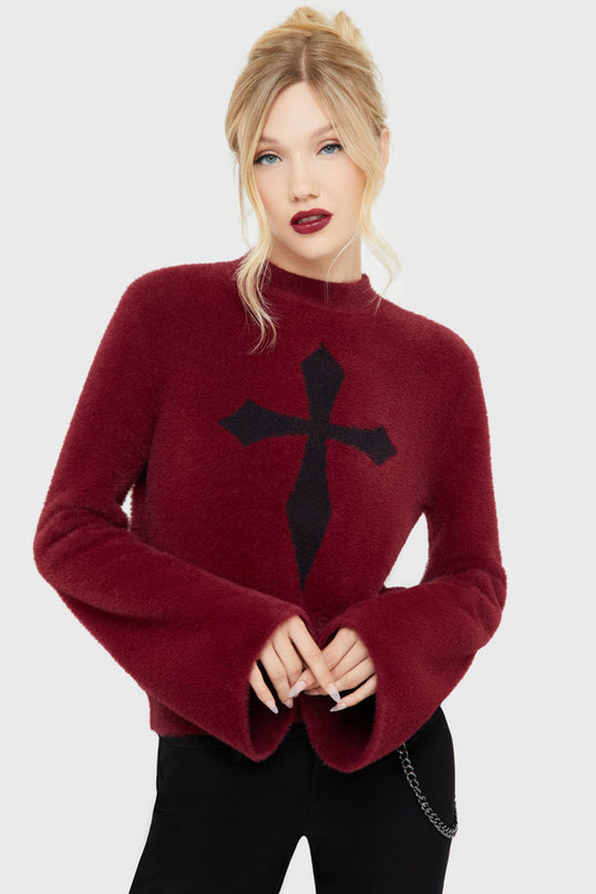 Killstar Dead Romantic sweater | Red / Black