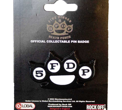 Five Finger Death Punch Knuckles B&W Pin Badge