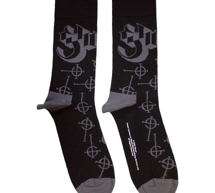 Ghost Symbol Pattern Socks | Black