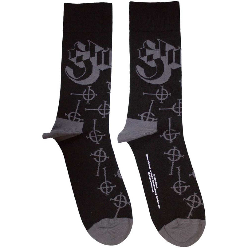 Ghost Symbol Pattern Socks | Black
