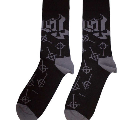 Ghost Symbol Pattern Socks | Black