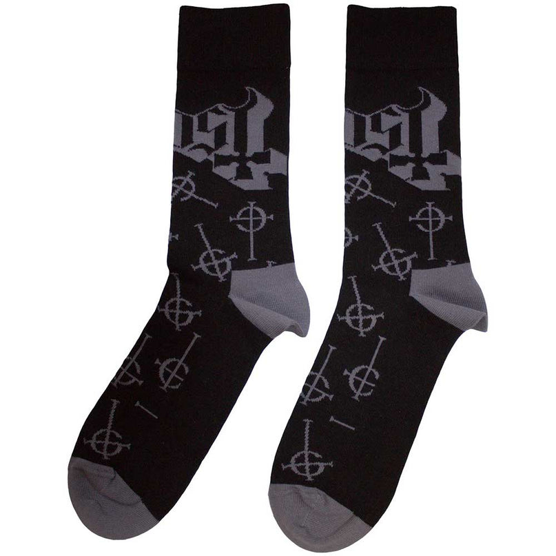 Ghost Symbol Pattern Socks | Black