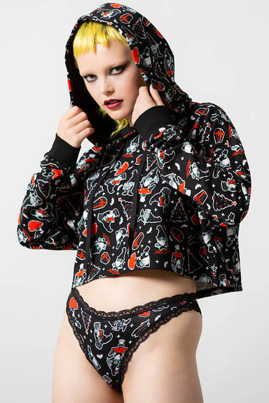Killstar Gnomies Cropped Hoodie