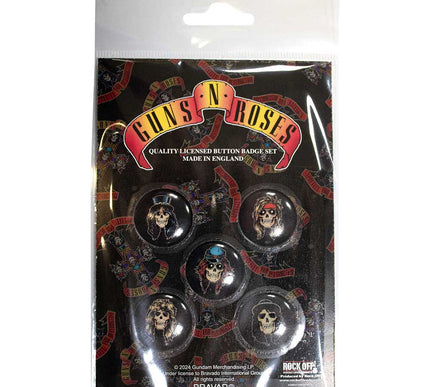 Guns N Roses Appetite Skulls Button Badge Pack