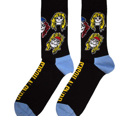 Guns N Roses Skulls Band Socks | Black/ Blue