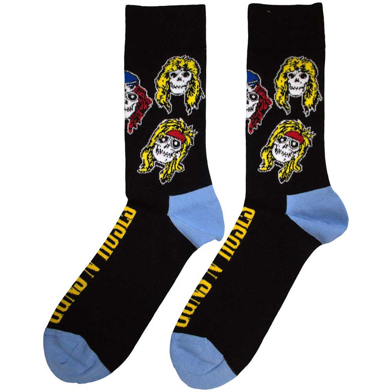 Guns N Roses Skulls Band Socks | Black/ Blue