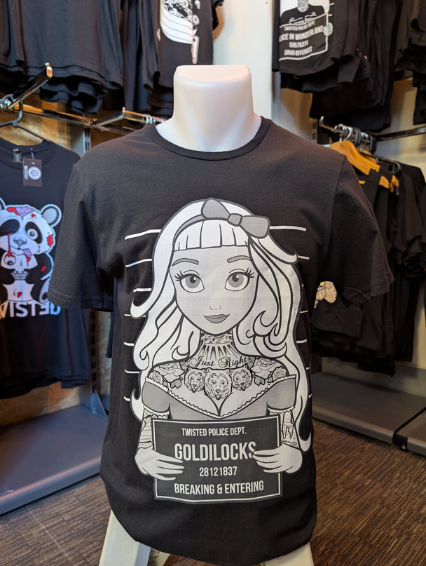 Twisted T-Shirt | Goldilocks Mugshot