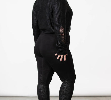 Killstar High Moon Foil Knit Crop Hoodie