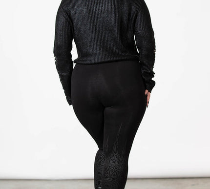 Killstar High Moon Foil Knit Crop Hoodie