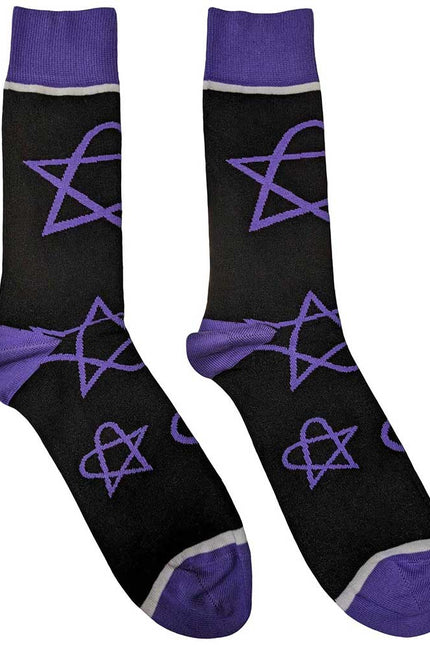 Him Purple Heartagrams Socks