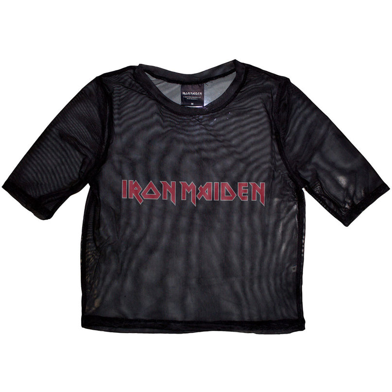 Iron Maiden Mesh Crop Top | Logo