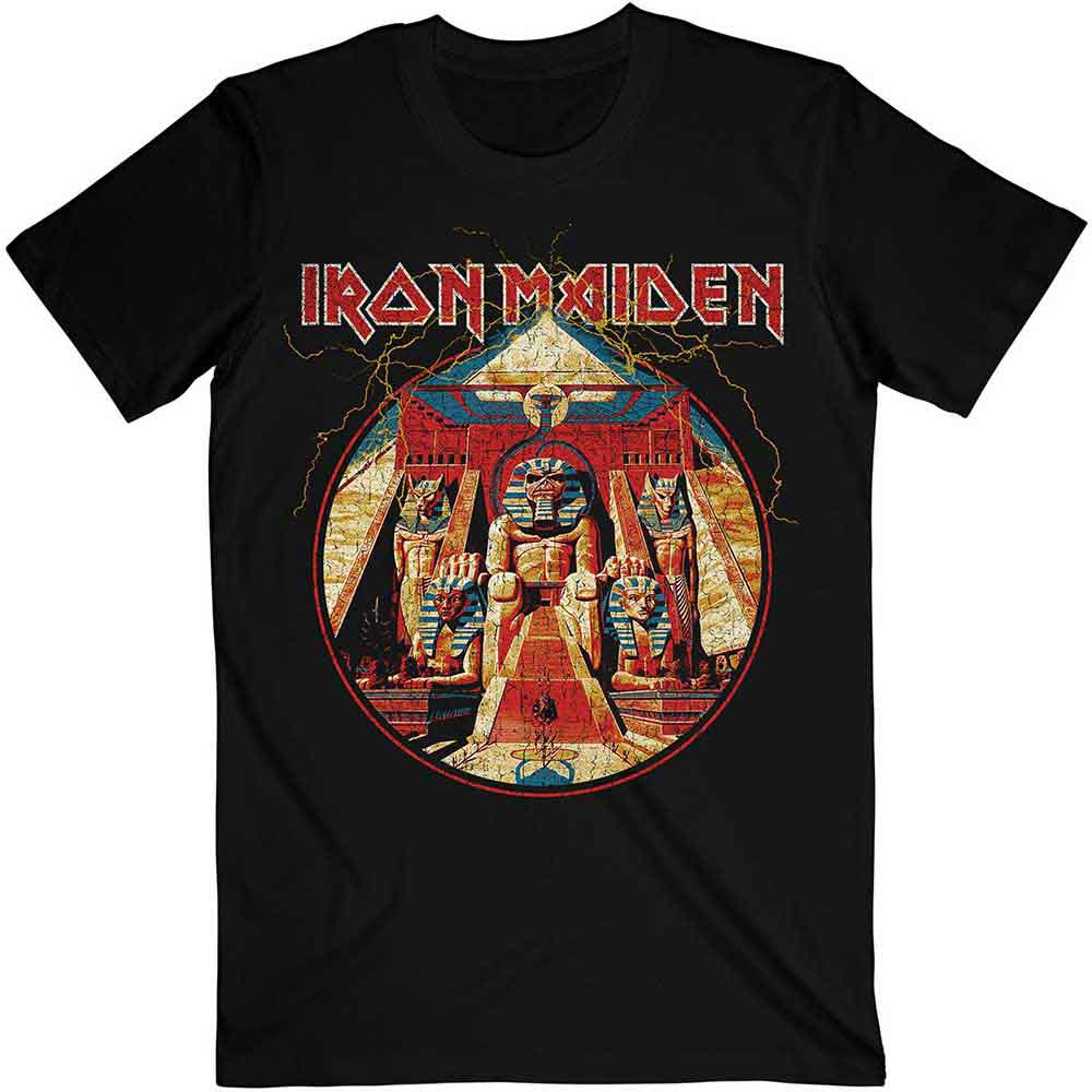 Iron Maiden T-Shirt | Powerslave Lightning Circle