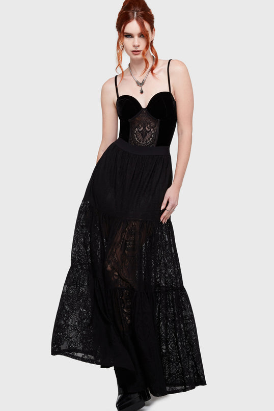 Killstar Kiss Of NIght Maxi Skirt