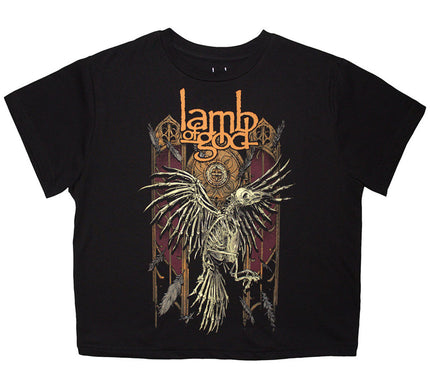 Lamb Of God Ladies Crop Top | Crow (Black)