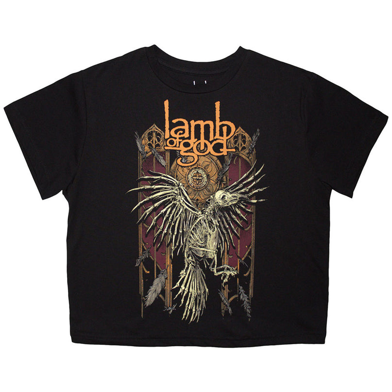 Lamb Of God Ladies Crop Top | Crow (Black)