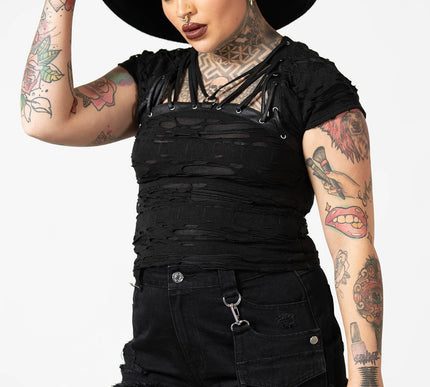 Killstar Malicia Lace-Up Top