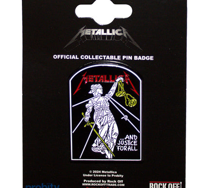 Metallica And Justice For All Tombstone Pin Badge