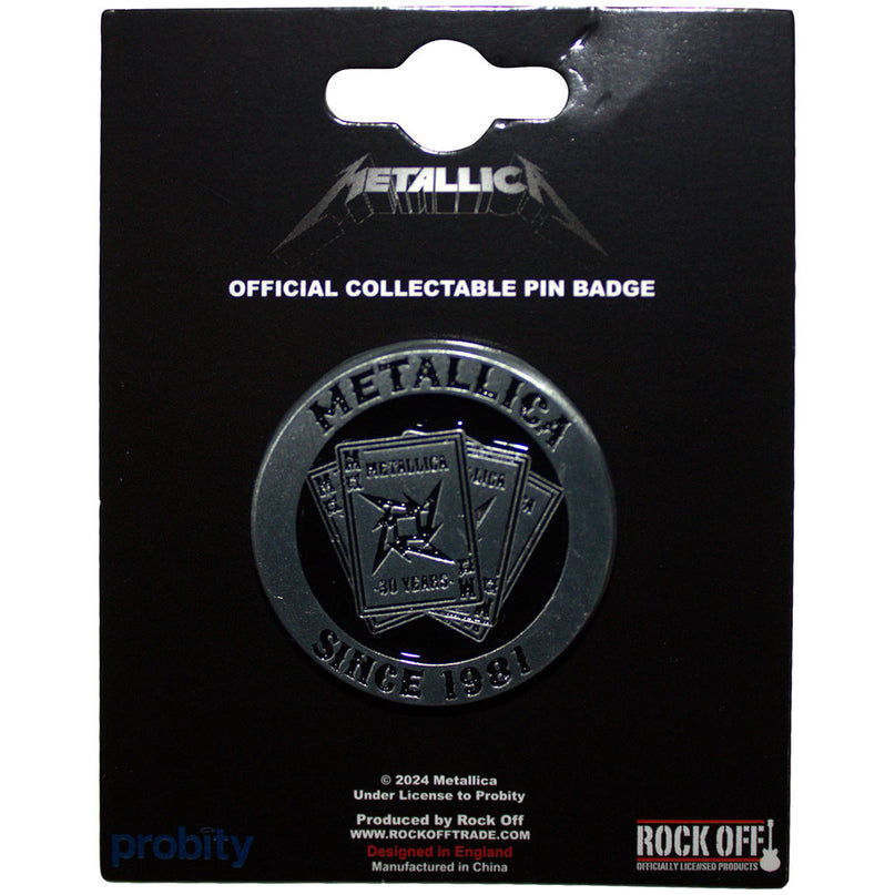 Metallica 30th Anniversary Playing Card Pin Badge