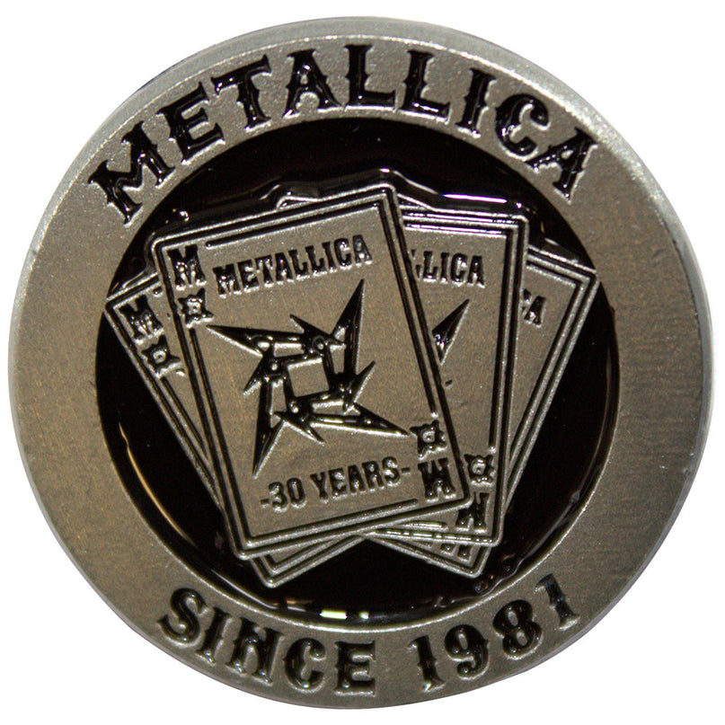 Metallica 30th Anniversary Playing Card Pin Badge