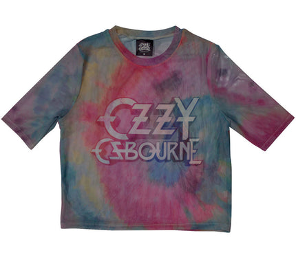 Ozzy Osbourne Mesh Crop Top | Logo (Light Blue)