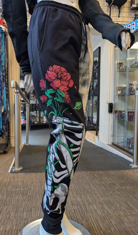 Vixxsin Garden Skull Joggers | Black /Grey Tie Dye