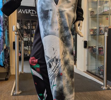 Vixxsin Garden Skull Joggers | Black /Grey Tie Dye