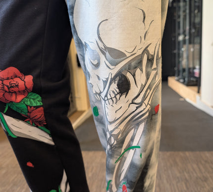 Vixxsin Garden Skull Joggers | Black /Grey Tie Dye