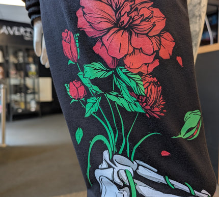 Vixxsin Garden Skull Joggers | Black /Grey Tie Dye