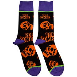 Rob Zombie Orange Skulls Socks