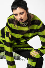 Killstar Slimer Distress Knit Sweater