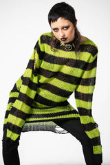 Killstar Slimer Distress Knit Sweater