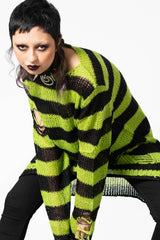 Killstar Slimer Distress Knit Sweater