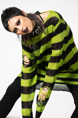 Killstar Slimer Distress Knit Sweater