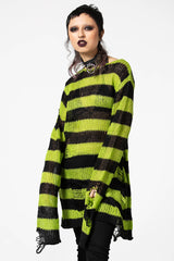 Killstar Slimer Distress Knit Sweater