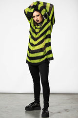 Killstar Slimer Distress Knit Sweater