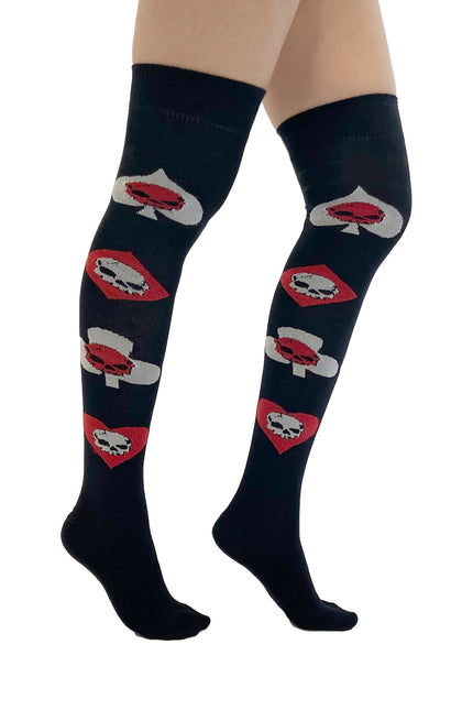 Pamela Mann OTK Socks | Skull On Heart Clubs
