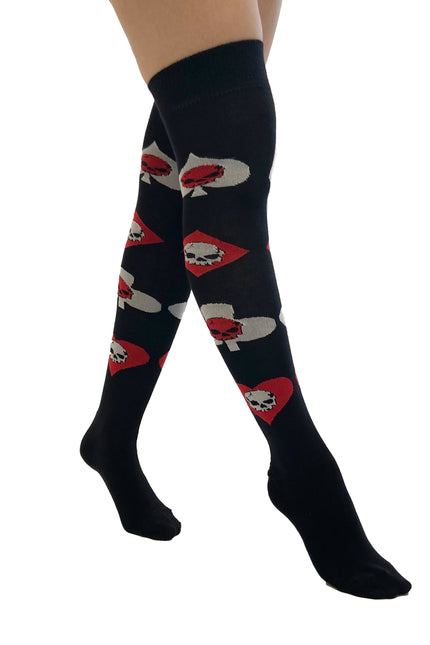 Pamela Mann OTK Socks | Skull On Heart Clubs