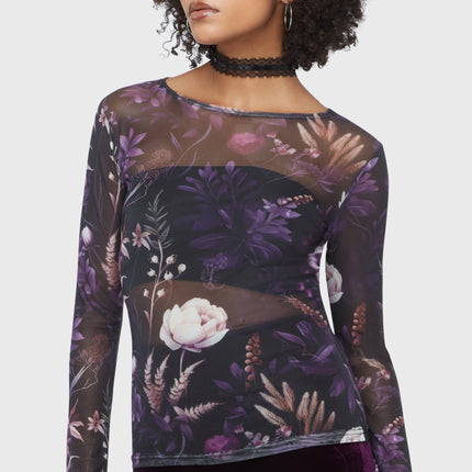 Killstar Wrenwell Top | Black / Purple