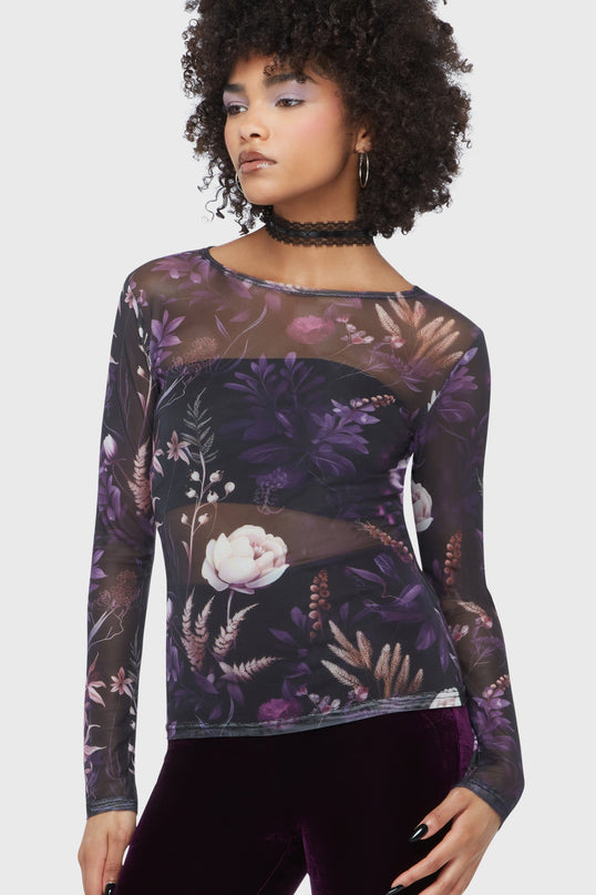 Killstar Wrenwell Top | Black / Purple