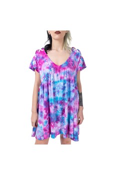 Chemical Black Ambrosia Dress | Pastel Tie Dye
